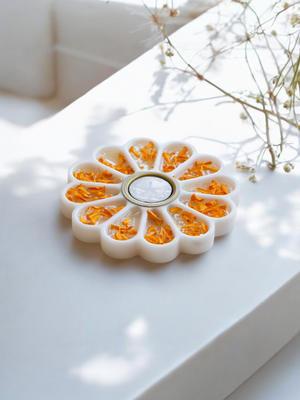 Marble Flower T Light Holder