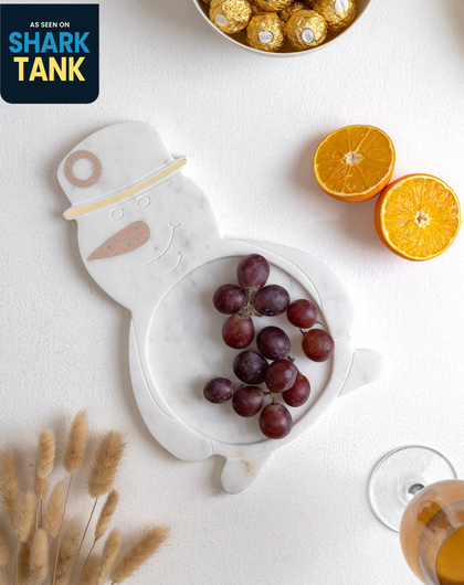 Marble Platter - Snowman