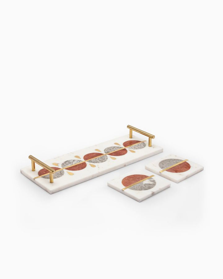 Tray & coasters- Green
