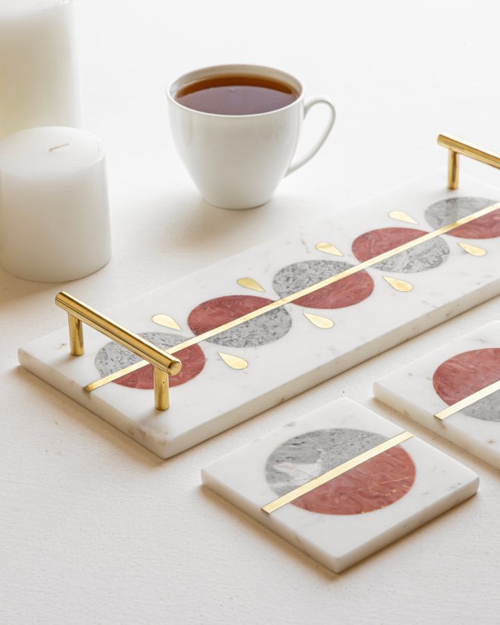 Tray & coasters- Green