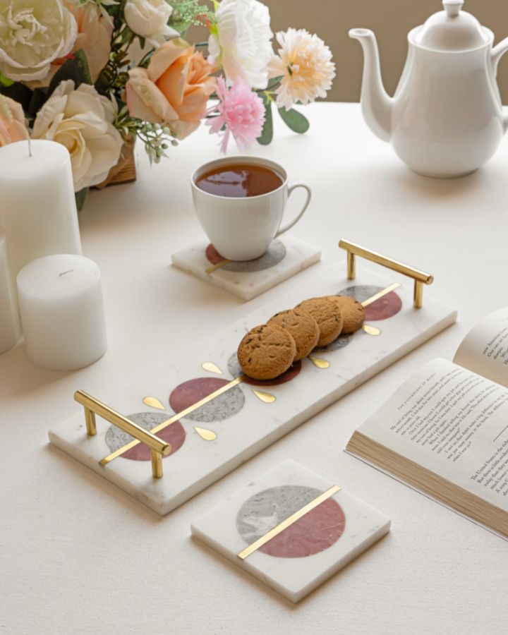 Tray & coasters- Green