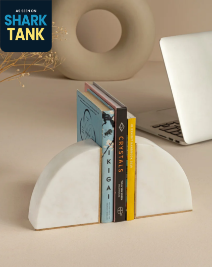 Marble Brass Bookends (Set of 2)