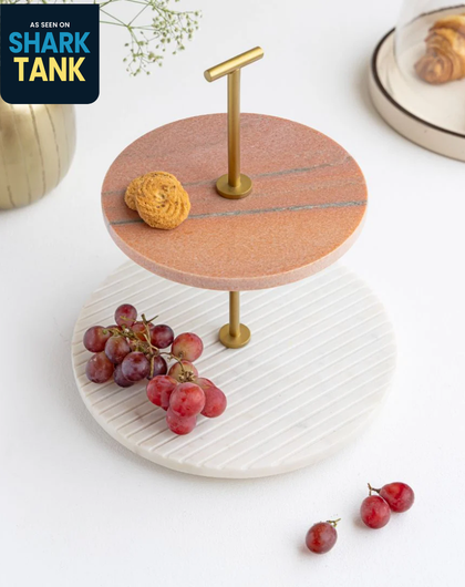 Marble 2 Tier Serving Platter