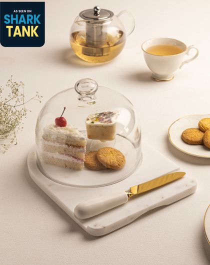 Marble Dessert Dome & Knife Set