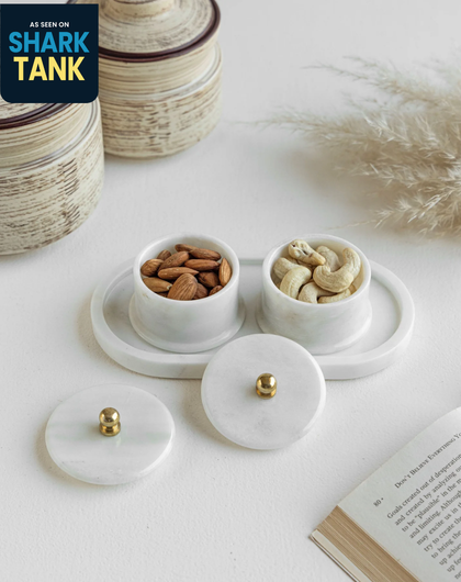 Two Trinkets with one marble tray