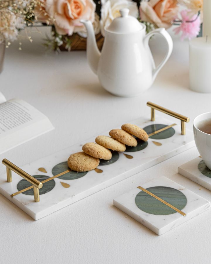 Tray & coasters- Green
