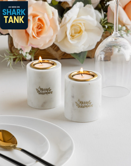 T Light  Holder  for Merry Christmas (Set of 2)