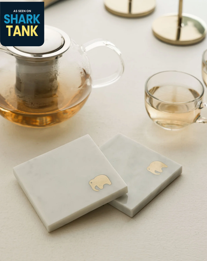 Marble Coasters (Set of 2)- Elephant theme
