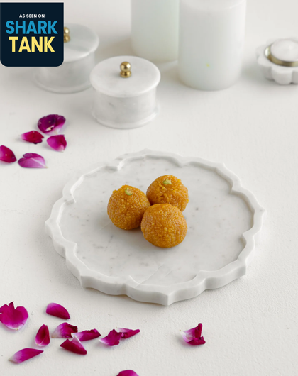 Marble Tray / Thali For Pooja