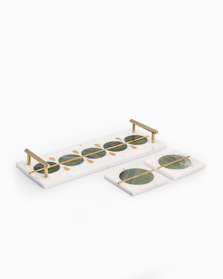 Tray & coasters- Green