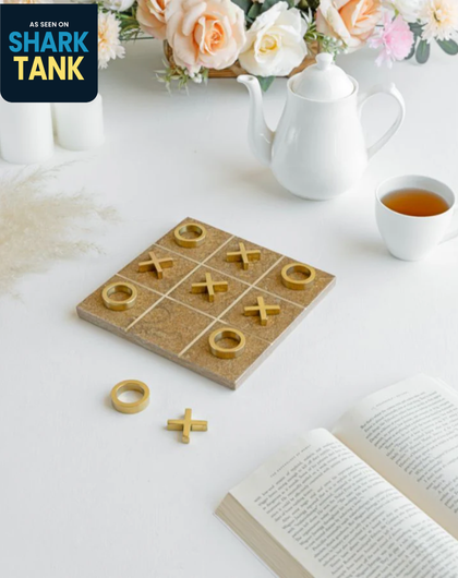 Marble Tic Tac Toe Game – Yellow