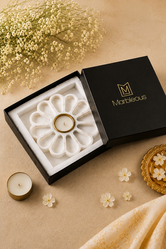 Marble Flower Tea Light Holder Gift Hampers