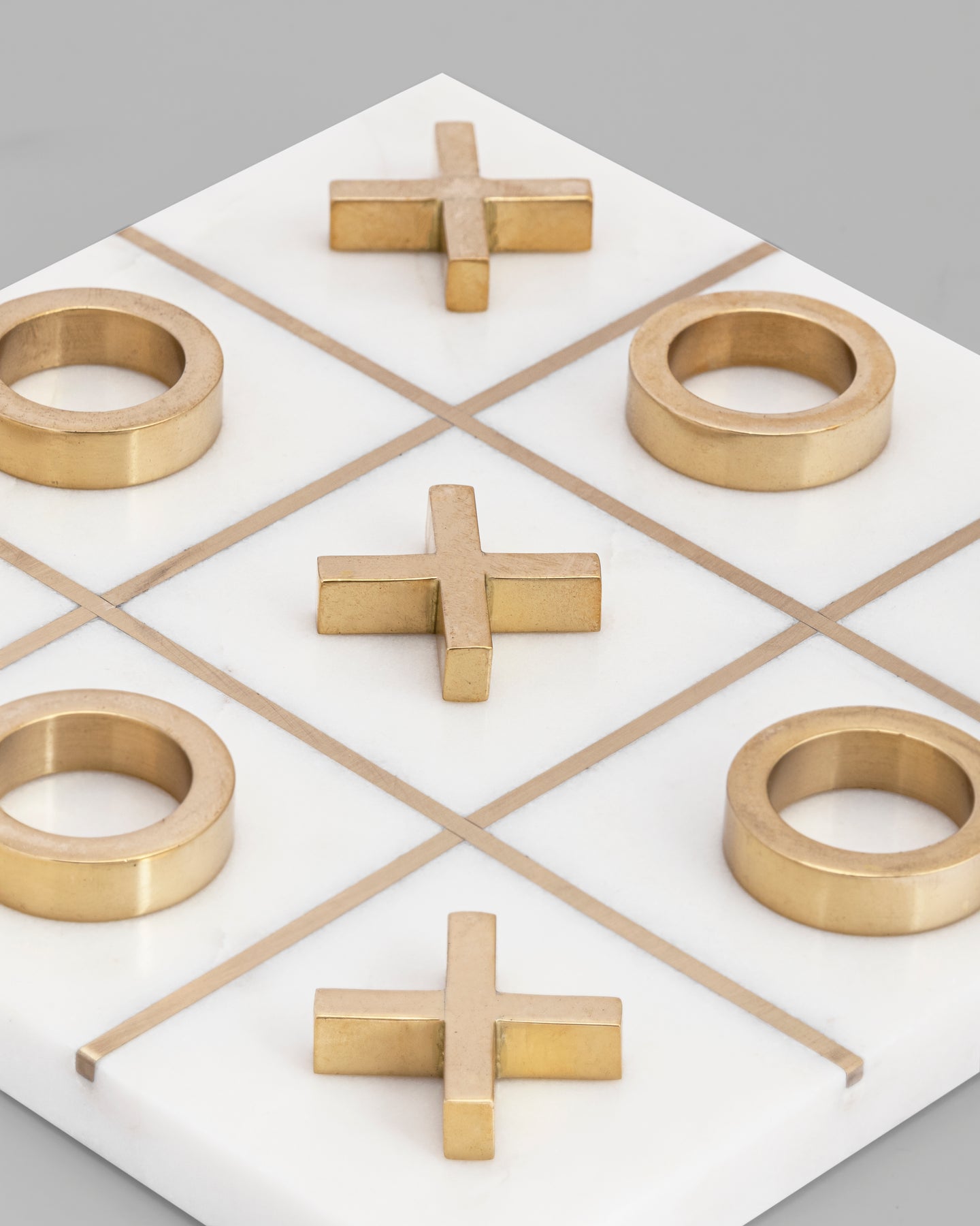Marble Tic Tac Toe Game – White