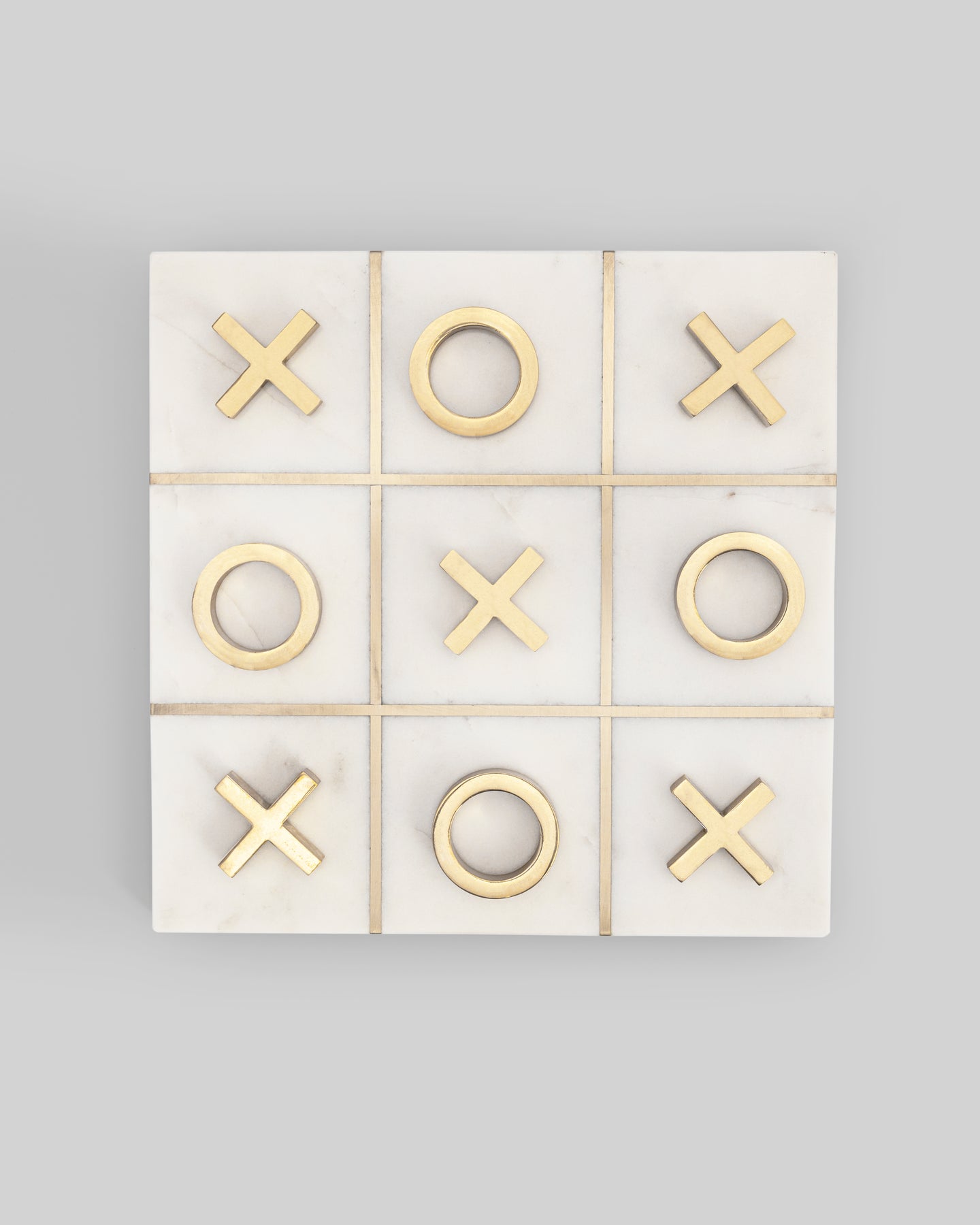 Marble Tic Tac Toe Game – White