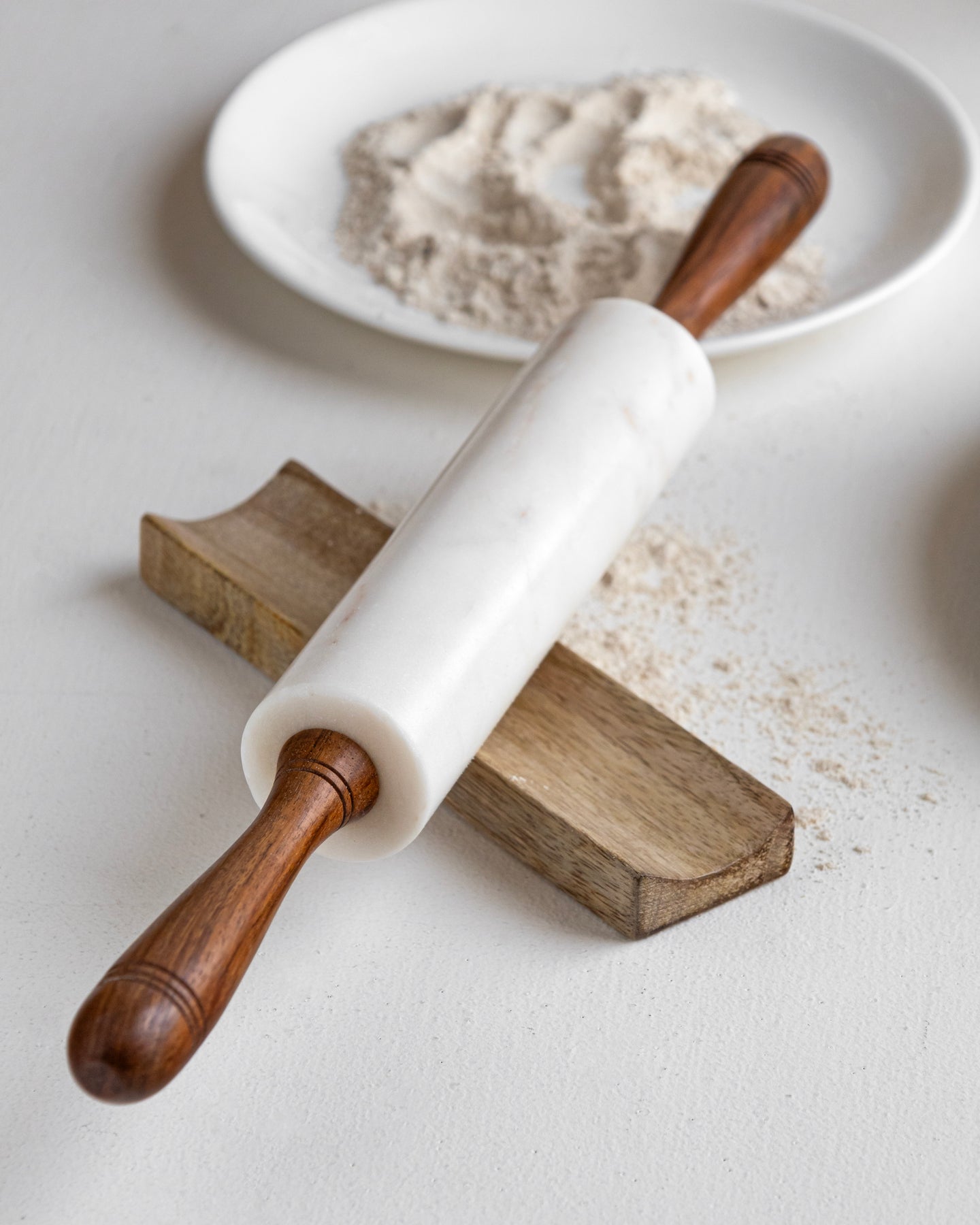 Marble Rolling Pin With Marble Chakla