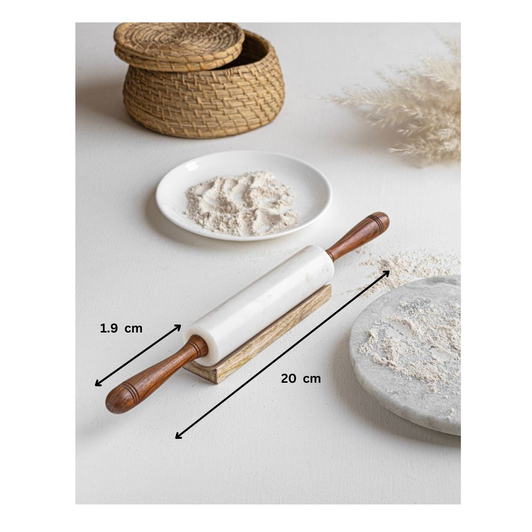 Marble Rolling Pin With Marble Chakla