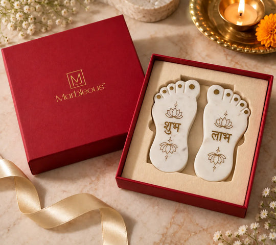 Shubh Labh Marble Charan (With Gift Box)