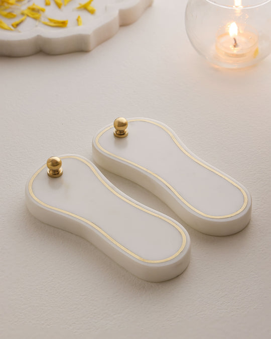 Marble Brass Charan Paduka