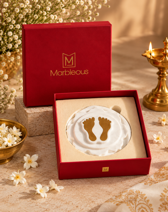 MARBLE LAKSHMI FOOTPRINT - BRASS (With Gift Box)